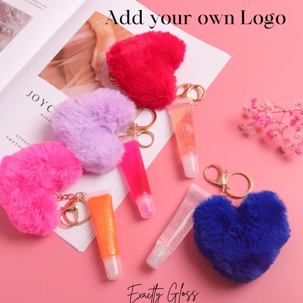 POM POM KEY CHAIN LIP GLOSS PRIVATE LABEL