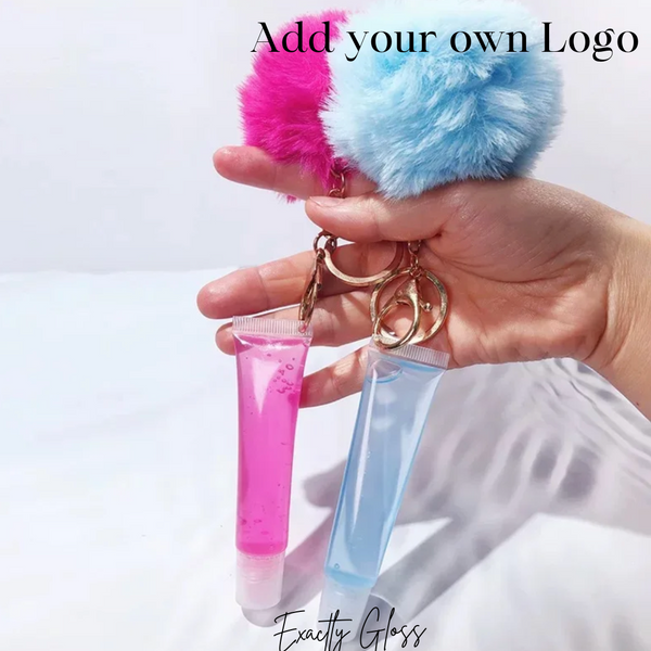 POM POM KEY CHAIN LIP GLOSS PRIVATE LABEL