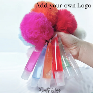 POM POM KEY CHAIN LIP GLOSS PRIVATE LABEL